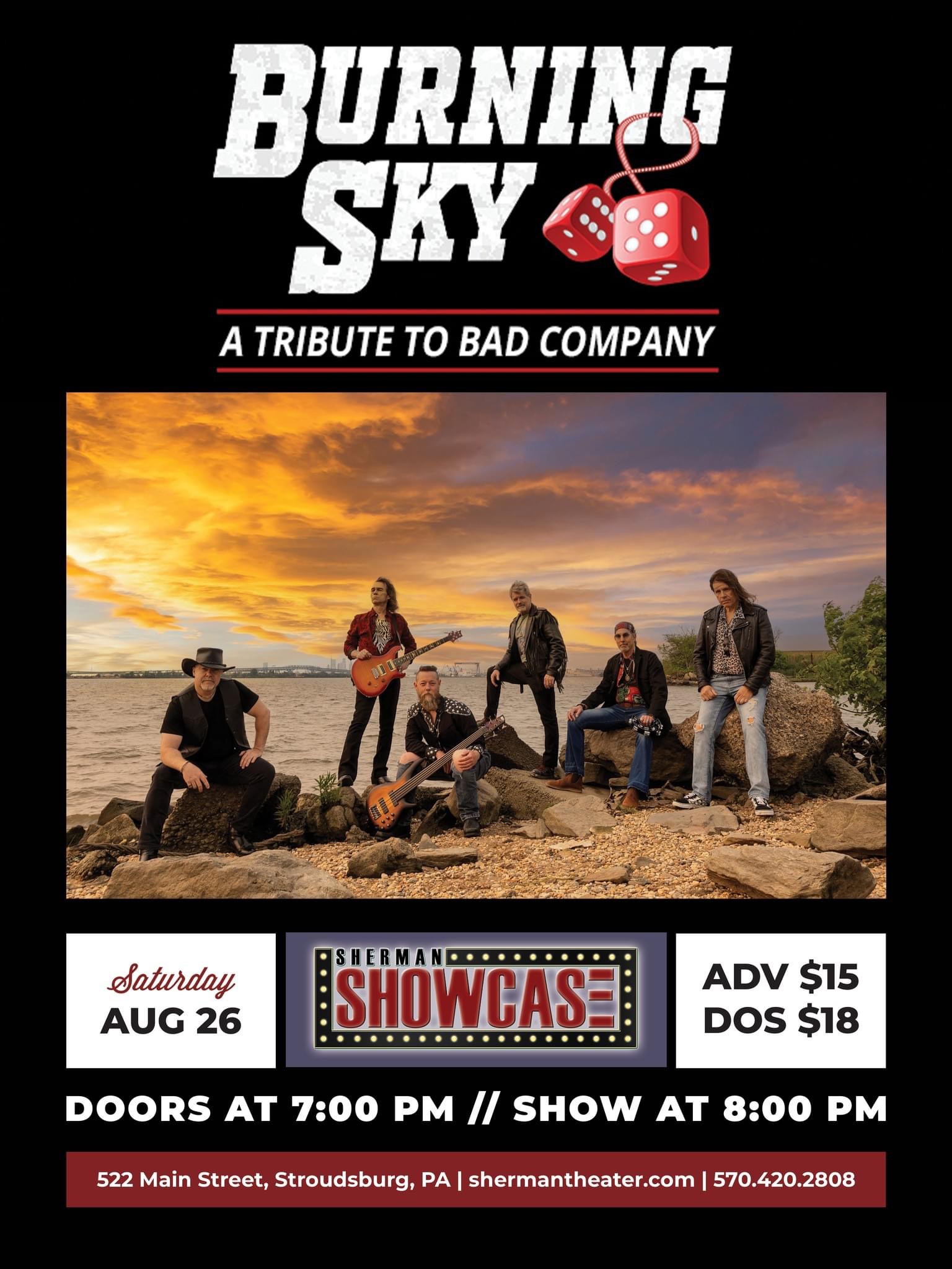 Burning Sky Band at The Sherman Theater Aug 26